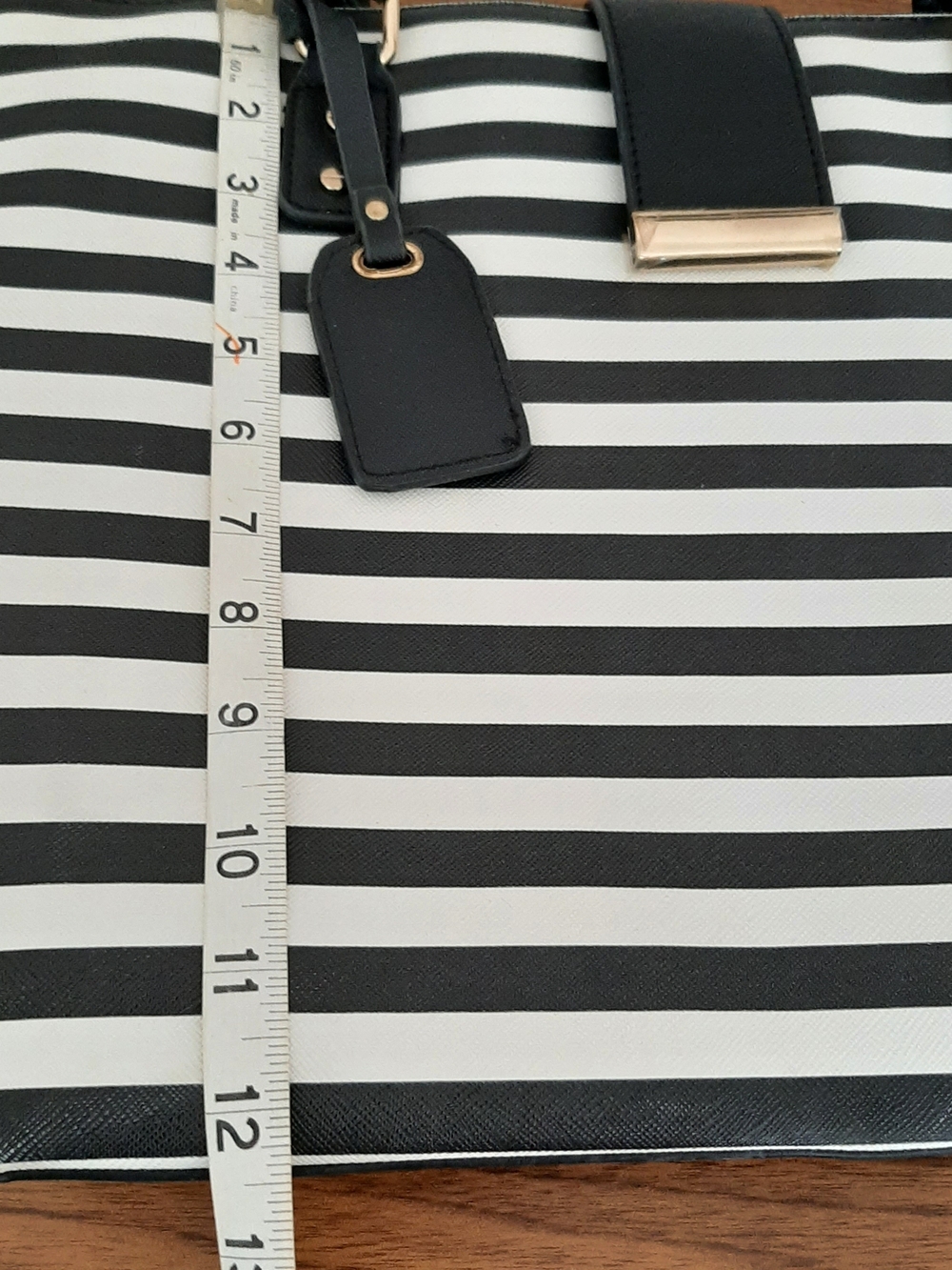 ALDO Black & White Striped Tote Bag - Picture 8 of 11